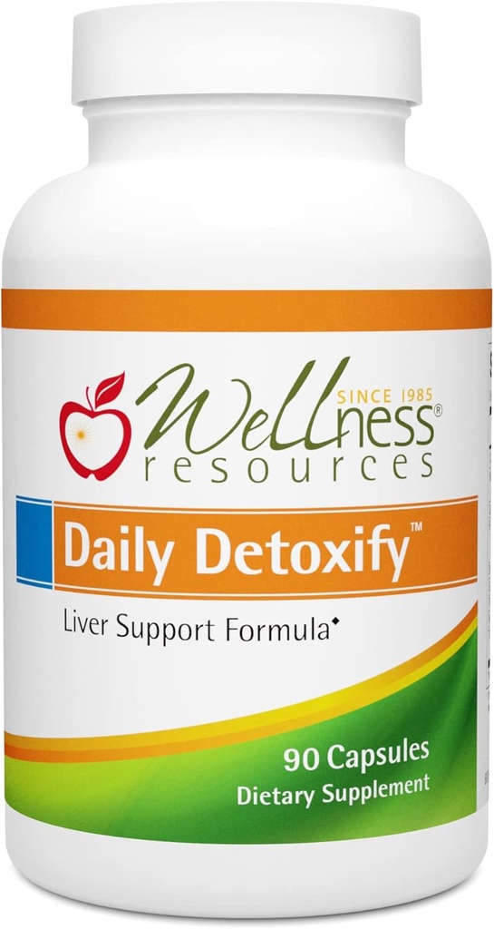 Ressources de bien-être Désintoxication quotidienne avec Silymarin, Dandelion, Acide lipoïque RA, NAC, Chlorella et plus pour le soutien du foie et la désintoxication complète (90 capsules)
