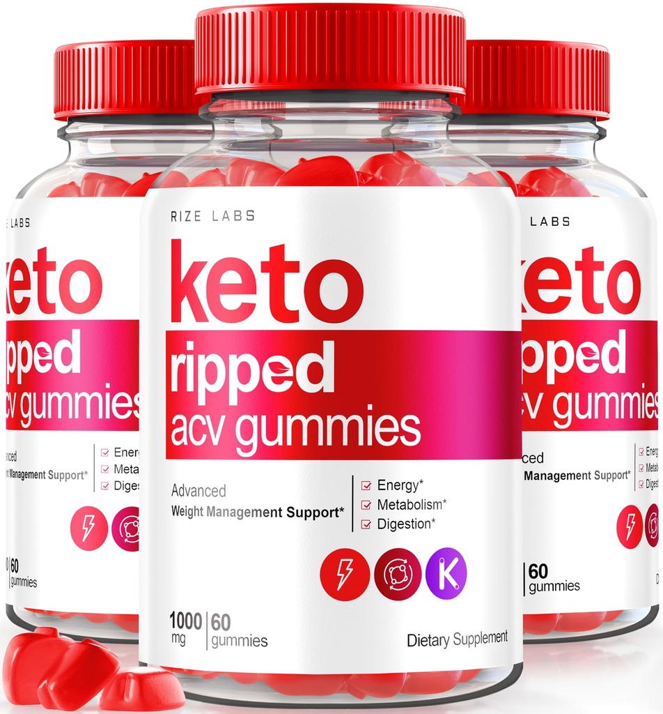 rize labs (Pack von 3 Keto Ripped ACV Gummis, Offizielle Keto ACV Gummies Advanced Weight Loss Support, Alle natürlichen Apple Cider Essig, Premium Keto Plus ACV Gomitas Bewertungen (180 Gummis)