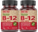 DEVA Vegan Vitamine B-12, Hohe Potenz 2500 mcg B12, Schnellauflösen, Sublingual, 90 Tabletten (Pack von 2)