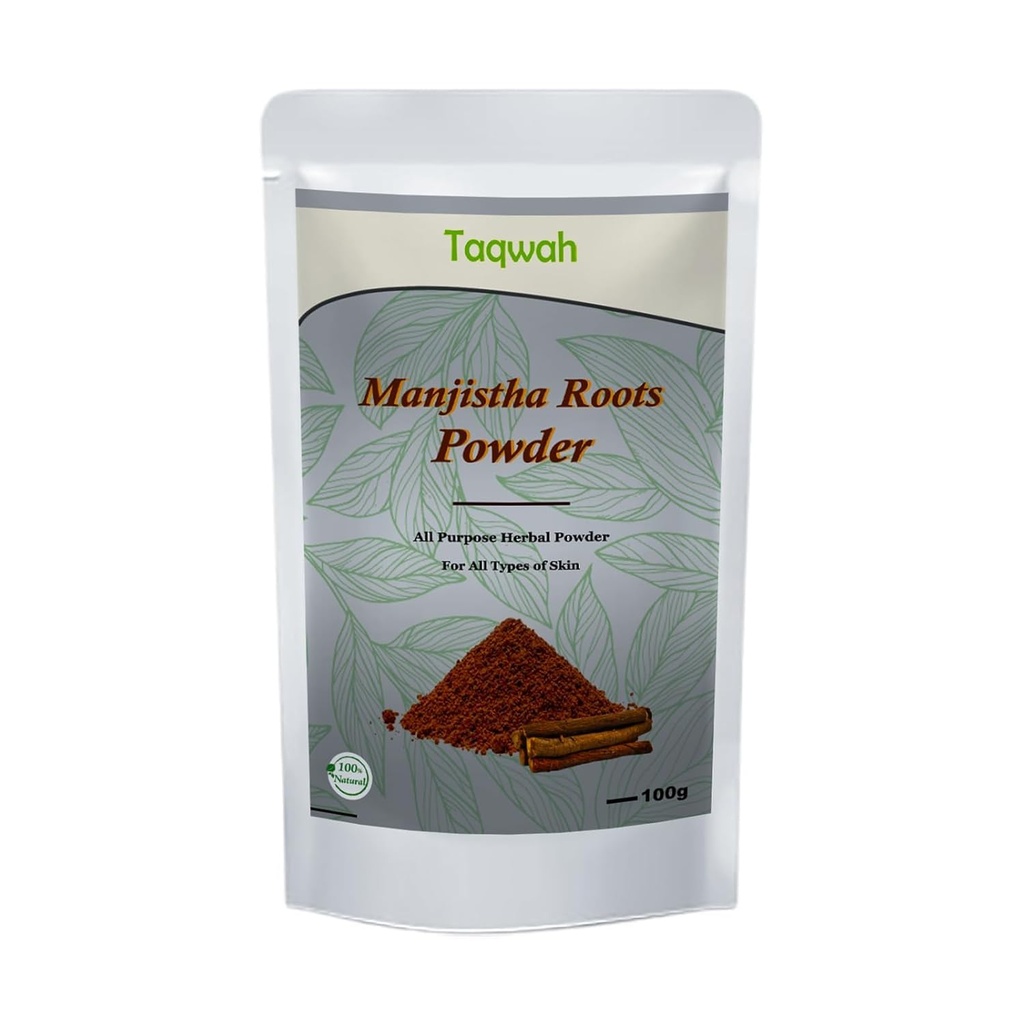Manjistha Powder- Rubia Cordifolia pour le visage, les cheveux et le soin de la peau.