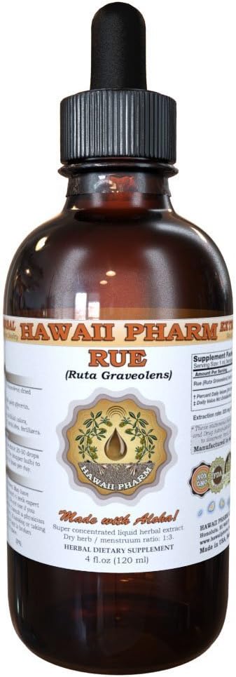 HawaiiPharm Rue (Ruta graveolens) Extrait liquide, Teinture, supplément à base de plantes, Fabriqué aux États-Unis, 2 fl.oz