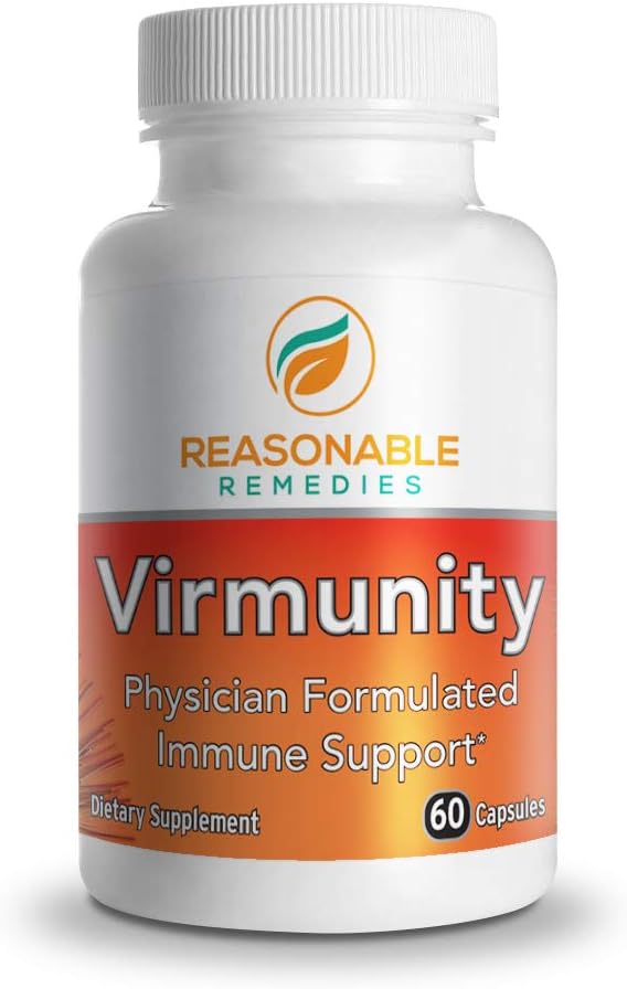 Virmunity - Immununterstützungsergänzung, 60 Kapseln für Erwachsene, mit Vitamin C und E, Selen, Zink, Antioxidantien, NAC und Probiotika.