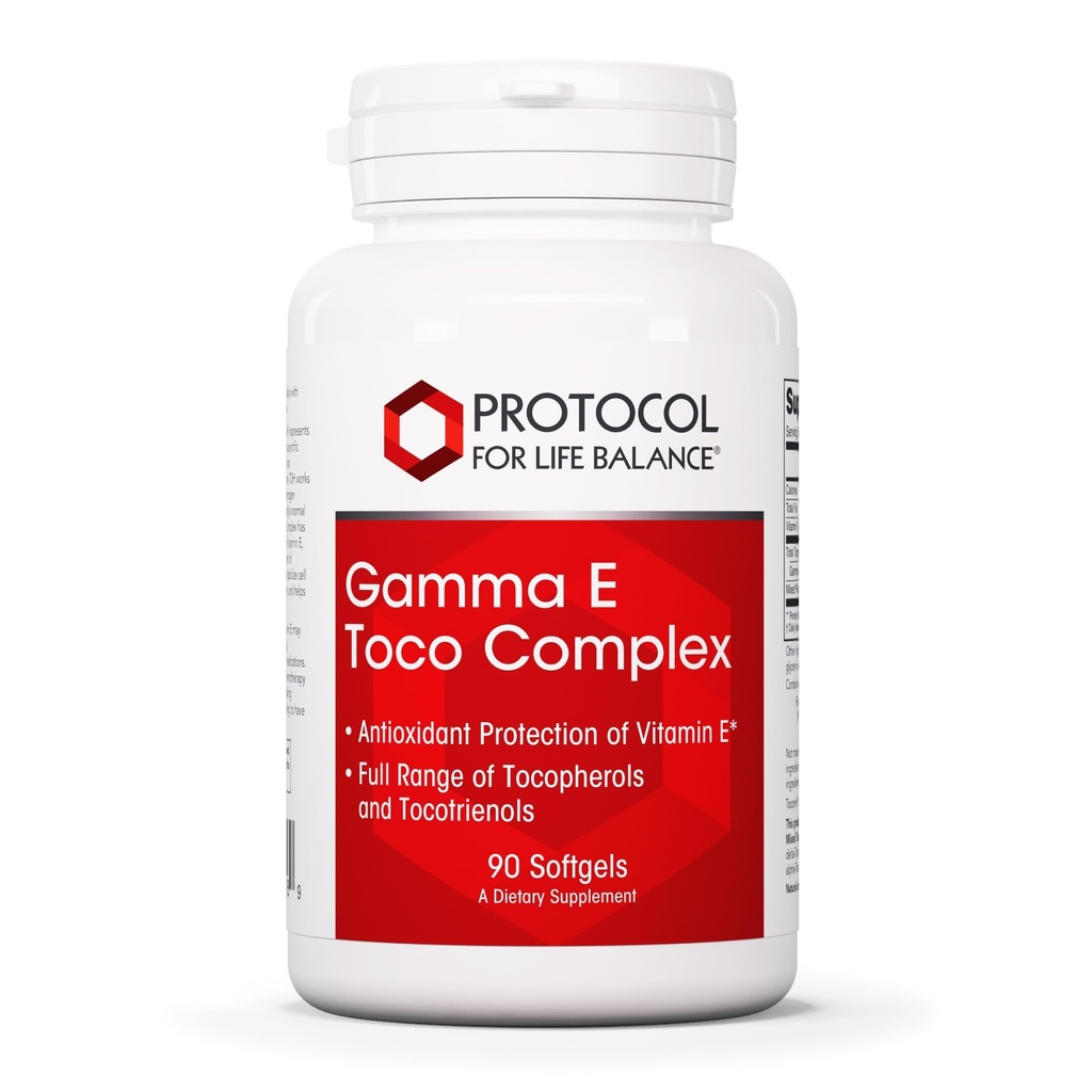 PROTOKOLL FÜR LIFE BALANCE Gamma E Toco Complex - Vitamin E 300mg - Antioxidante Unterstützung - für Herz-Kreislauf-Gesundheit - mit Tocotrienolen - Halal & Dairy Free - 90 Softgels