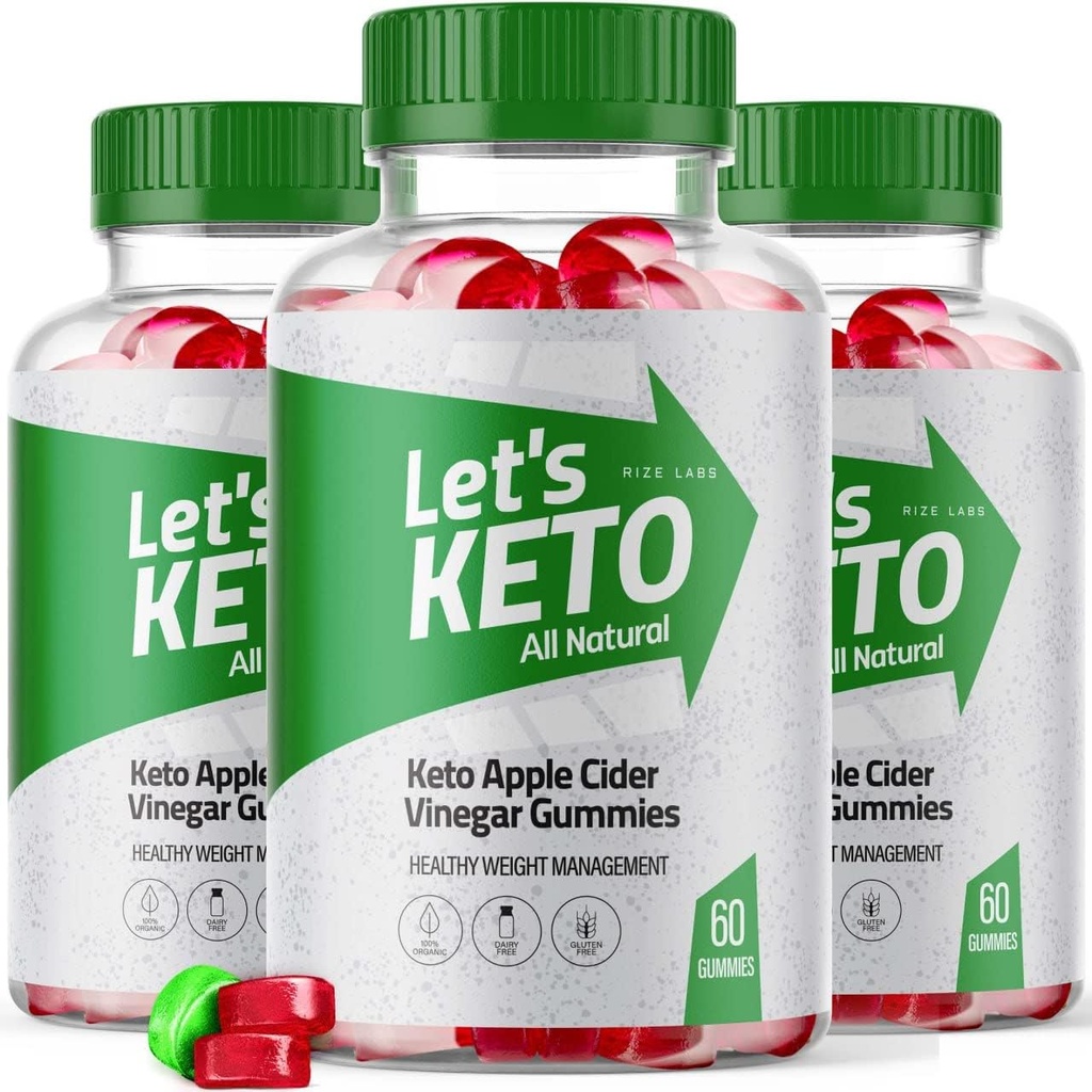 rize labs - Lets Keto Apple Cider Essiggummis für Weight Management Loss - Advanced Formula - All Natural Ingredients (180 Gummies) (Pack of 3)