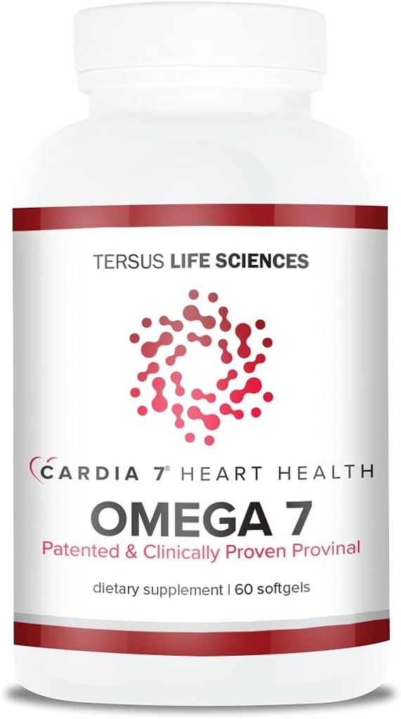 Cardia 7 Herz-Gesundheit Omega 7 - mit patentierten bewährten gesäuberten Omega 7 Fettsäuren - keine Fische Smell oder Burp-Back - 60ct Soft Gels