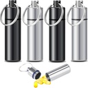 Pill Case 4pcs, Travel Pill Case, Porte-pilule porte-clés, Portable Container Mini Metal Case,Petite Pill Boxs Portable Waterproof avec Porte-clés, Bouteille de Médecine pour le Camping Extérieur Voyage