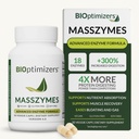 BIOptimizers MassZymes - Supplément complet enzymes digestifs pour la santé des Guts - Soulagement des ballonnements pour les hommes et les femmes - Lipase Amylase Bromelain Enzymes digestives (30 capsules)
