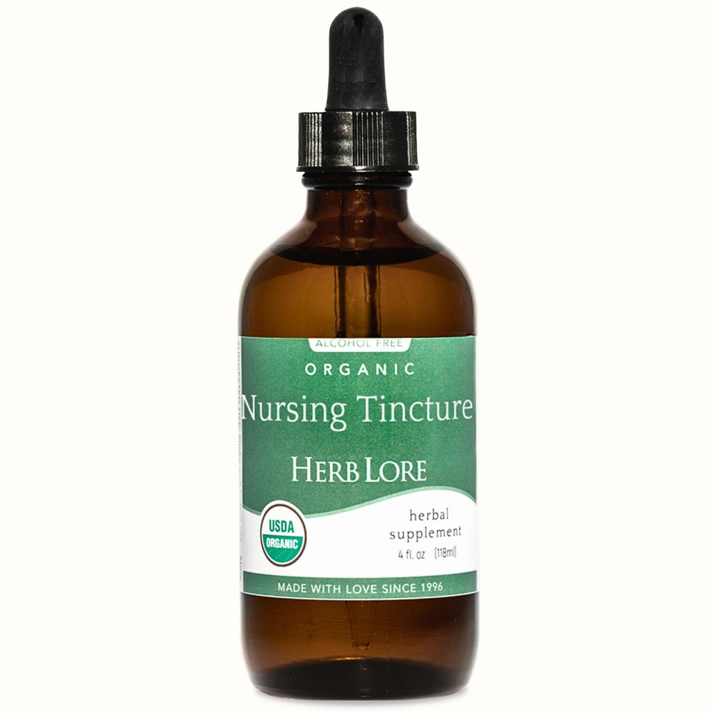 Teinture d'allaitement biologique Herb Lore – Des gouttes de soutien de la lactation liquide pour augmenter l'approvisionnement en lait maternel avec Moringa et Fenouil – Supplément d'allaitement sans fenouil (4 fl oz)