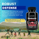 Supplément de soutien immunitaire - 10-en-1 avec Echinacea, Elderberry, Ail, Turmeric avec Zinc, Vitamine C, E, B6 et L-Glutamine, 4.8 Million CFU Probiotique pour adultes