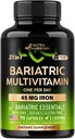 NUTRAHARMONY Multivitamine bariatrique - Suppléments en fer de 45 mg - Fabriqués aux États-Unis - pour les femmes et les hommes - Vitamines essentielles tout-en-un, 21 - Support des manches gastriques - Arôme tropical léger - 90 Capsules