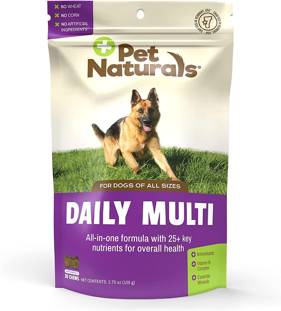 Pet Naturals Daily Multivitamin for Dogs, Veggie Flavor, 30 Chews - Yummy Chews mit Aminosäuren und Antioxidantien - unterstützt Energie, Stoffwechselfunktion und Pet Wellness