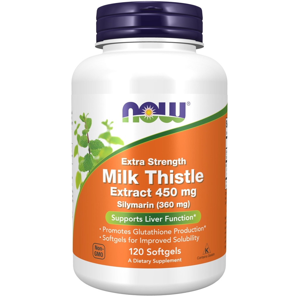 MAINTENANT compléments alimentaires, extrait de chardon de lait silymarin, 450 mg, 120 softgels