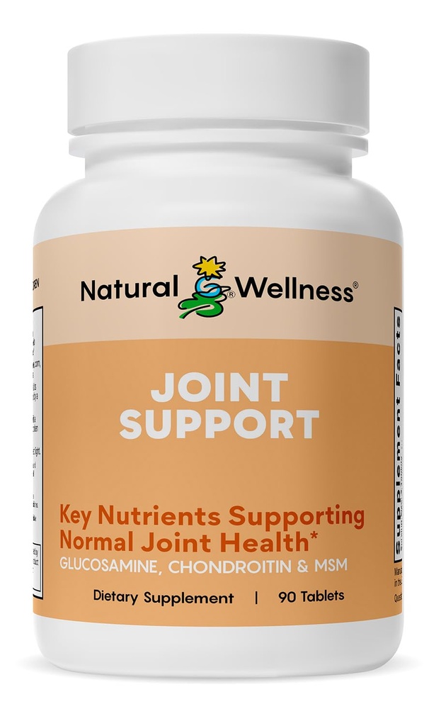 Natural Wellness Glucosamine Chondroitin mit MSM und Kurkuma Ergänzung – Unterstützt Gelenke Gesundheit, Mobilität und Knorpelfestigkeit – Glucosamin MSM Tabletten für Flexibilität – 90 Zähler