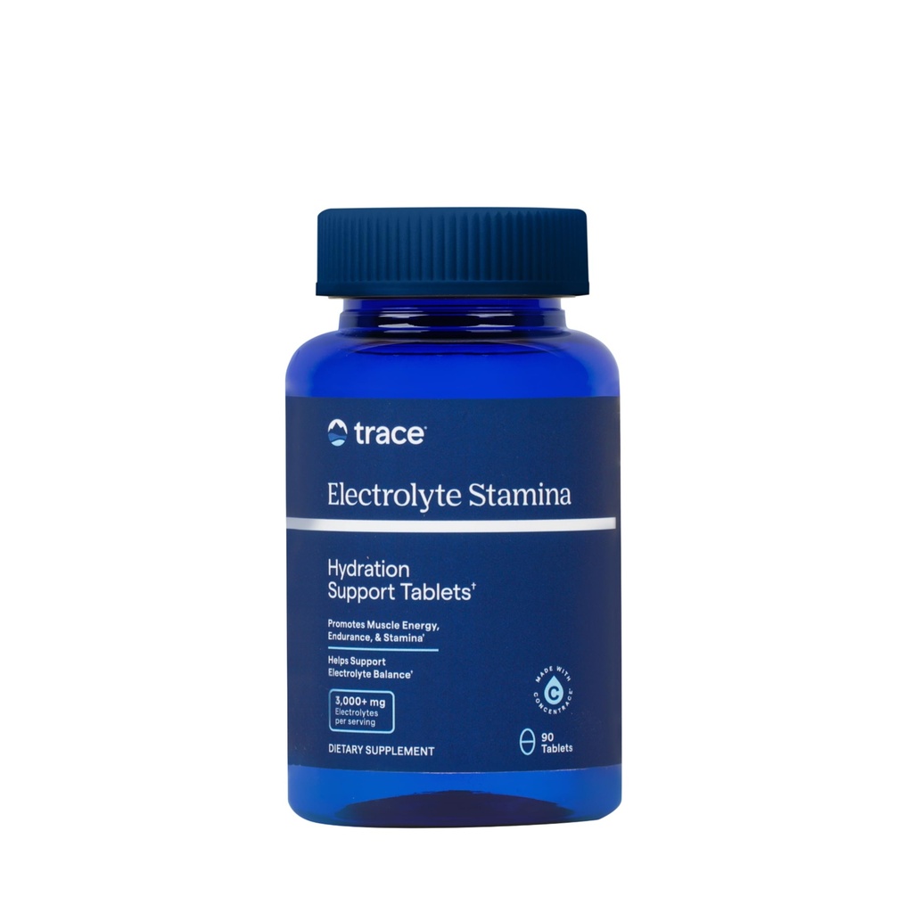 Trace Minerals Elektrolyt Stamina - Herz-Gesundheit & Hydration-Unterstützung - Elektrolyt-Ergänzungsmittel Muskel-Kreb-Relief & Endurance - Mineralische Beilage mit Magnesium - 90 Tabletten (15 Servierungen)
