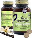 SUNBIOTICS Tummy Tabs - Kaubare probiotische und präbiotische Tablets mit 18 Billion CFUs von 4 probiotischen Strainen für Gut Flora, Immunsystem, & Balanced Microbiome - Vanilla, (Pack von 1)