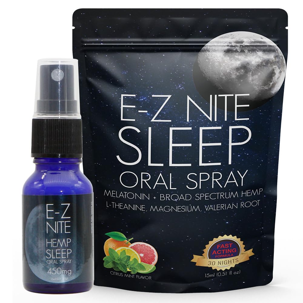 Hanf Schlafspray mit Melatonin L-Theanin Valerian Root Magnesium | Fast Acting Non-Habit Forming Non-GMO, Glutenfrei, natürliche Schlafhilfe