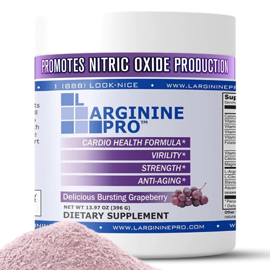 L-Arginine PRO.500mg L-Arginine Plus L-Citrulline 1100mg Supplément de poudre de raisin pour une production accrue d'oxyde nitrique