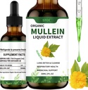 Flüssigkeitstropfen mit Mullein Leaf, Mullein Tropfen für Lunge Organic Respiratory Booster Alcohol Free, Lung Cleanse für Immun- und Respiratory Health Support, Weiß