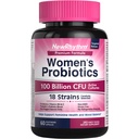 NouveauRhythme Probiotiques pour les femmes, P-5-P, Vitamine C et canneberge biologique, 100 milliards CFU 18 souches, prébiotiques et probiotiques vaginaux pour la santé digestive et équilibre PH, 60 capsules, sans lait