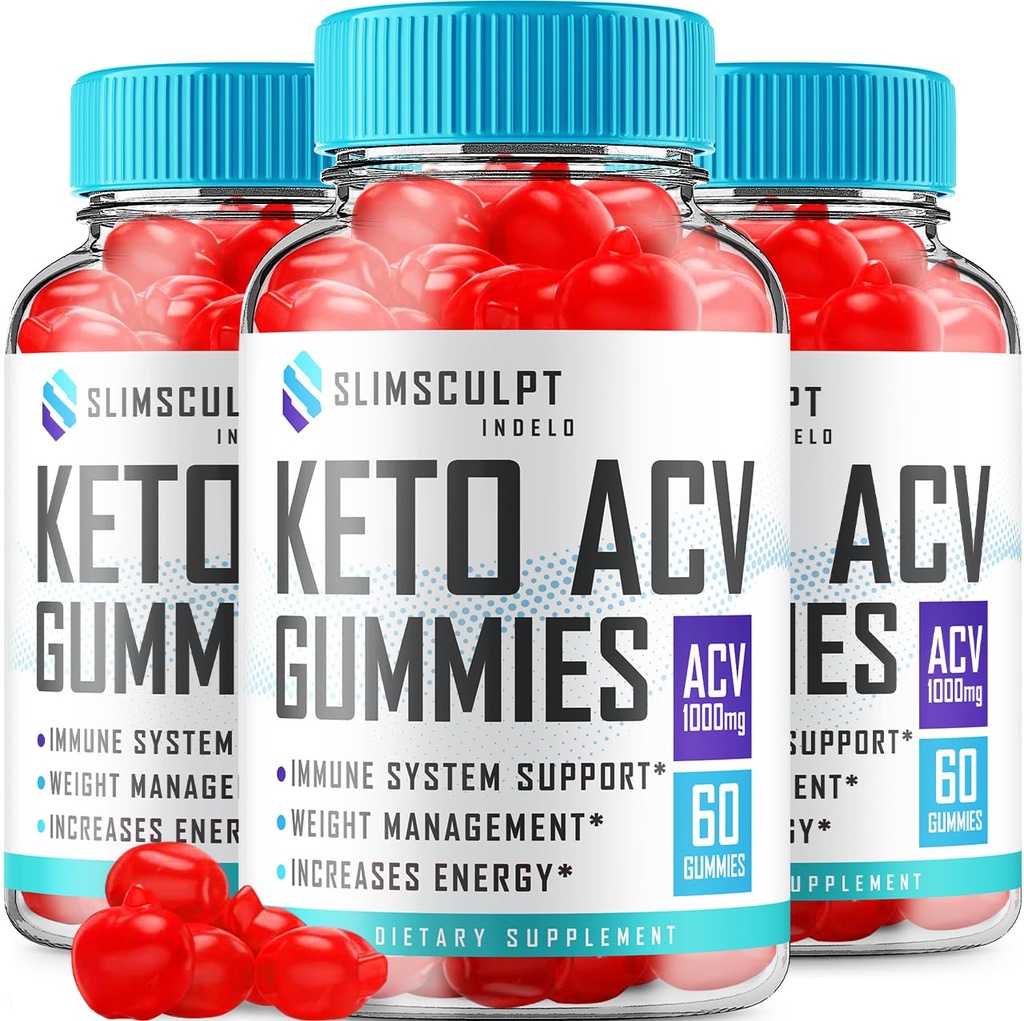(3 Pack) Slimsculpt Keto ACV Gummies - Advanced Formula Slim Sculpt Keto Plus ACV Gummies Apfelessig Keto Slimsculpt ACV Gummies Nahrungsergänzungsmittel Bewertungen Männer Frauen (180 Gummi)