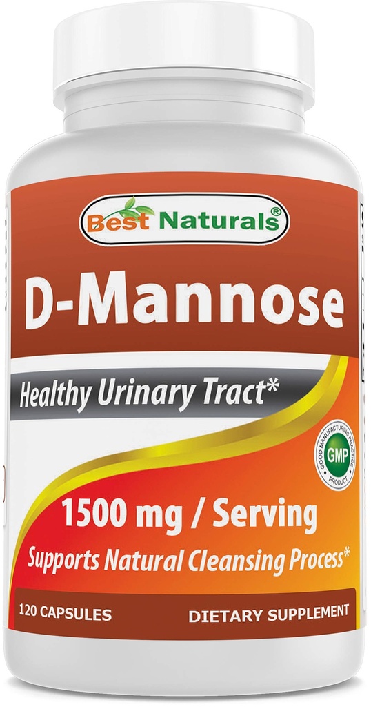 Best Naturals D-Mannose Kapseln - Urinary Tract Cleanse Supplement 1500mg/Serving - 120 Count