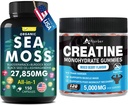 Sea Moss & Creatine Monohydrate Bundle 270 Count – Organic Sea Moss Black Seed Oil Aşhwagandha Ginger & Creatine Monohydrate (2 Pack)