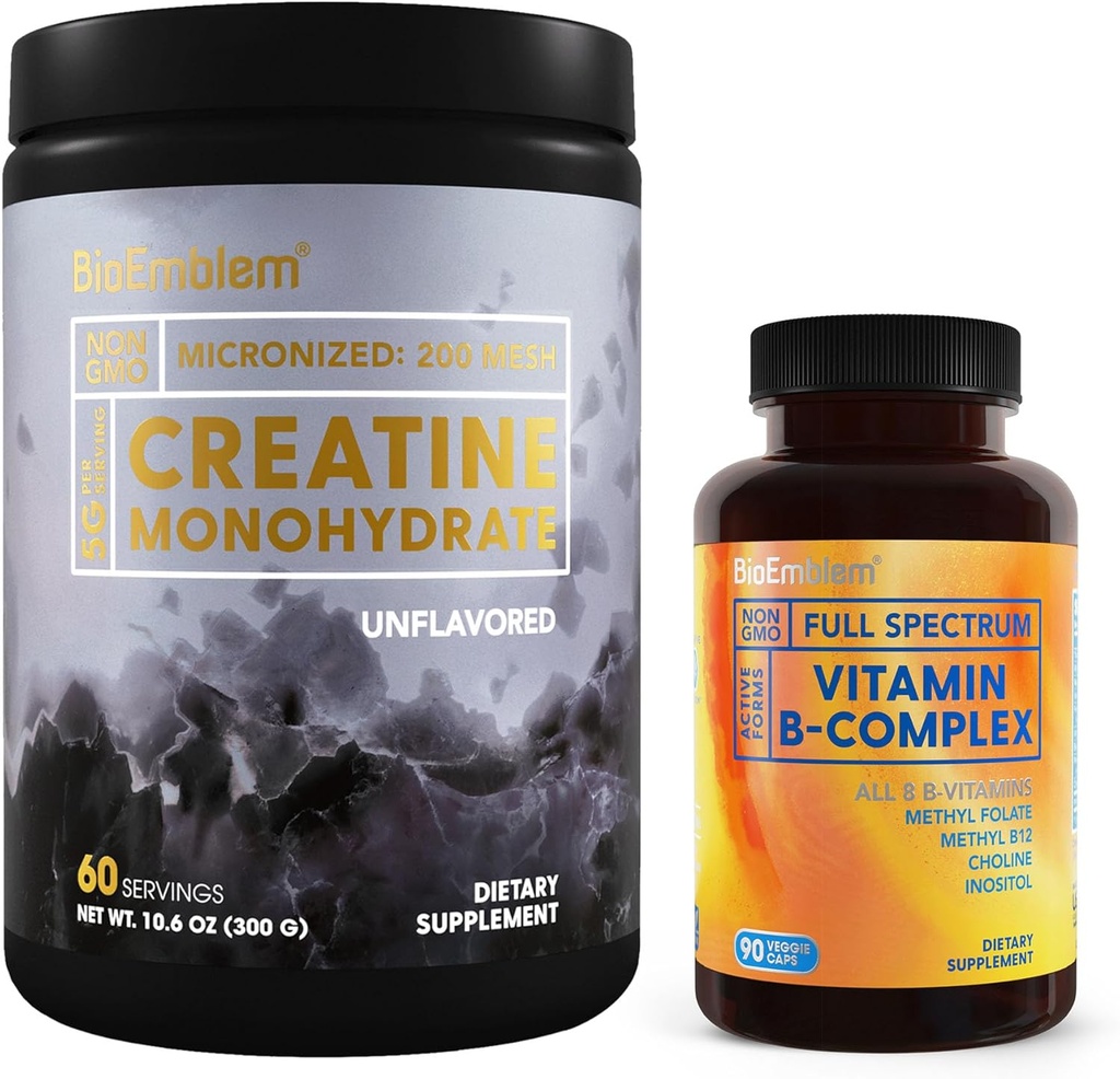 BioEmblem Vitamine B-Complex et poudre monohydratée de créatine