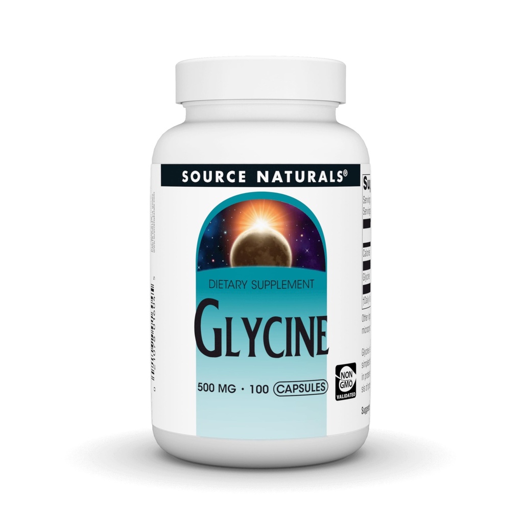 Quelle Naturals Glycine 500 mg Aminosäure Nahrungsergänzung - 100 Kapseln