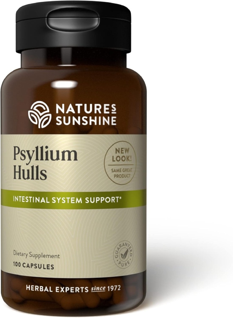 Nature's Sunshine Psyllium Hull, 100 capsules Le soutien du système intestinal biologique est élevé en fibre soluble qui facilite le processus d'élimination des déchets