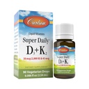 Carlson - Super Daily D3 + K2, 50 mcg D3 + 45 mcg MK-7, Heart & Bone Health, 90 Flüssigkeitstropfen, 2,54 ml
