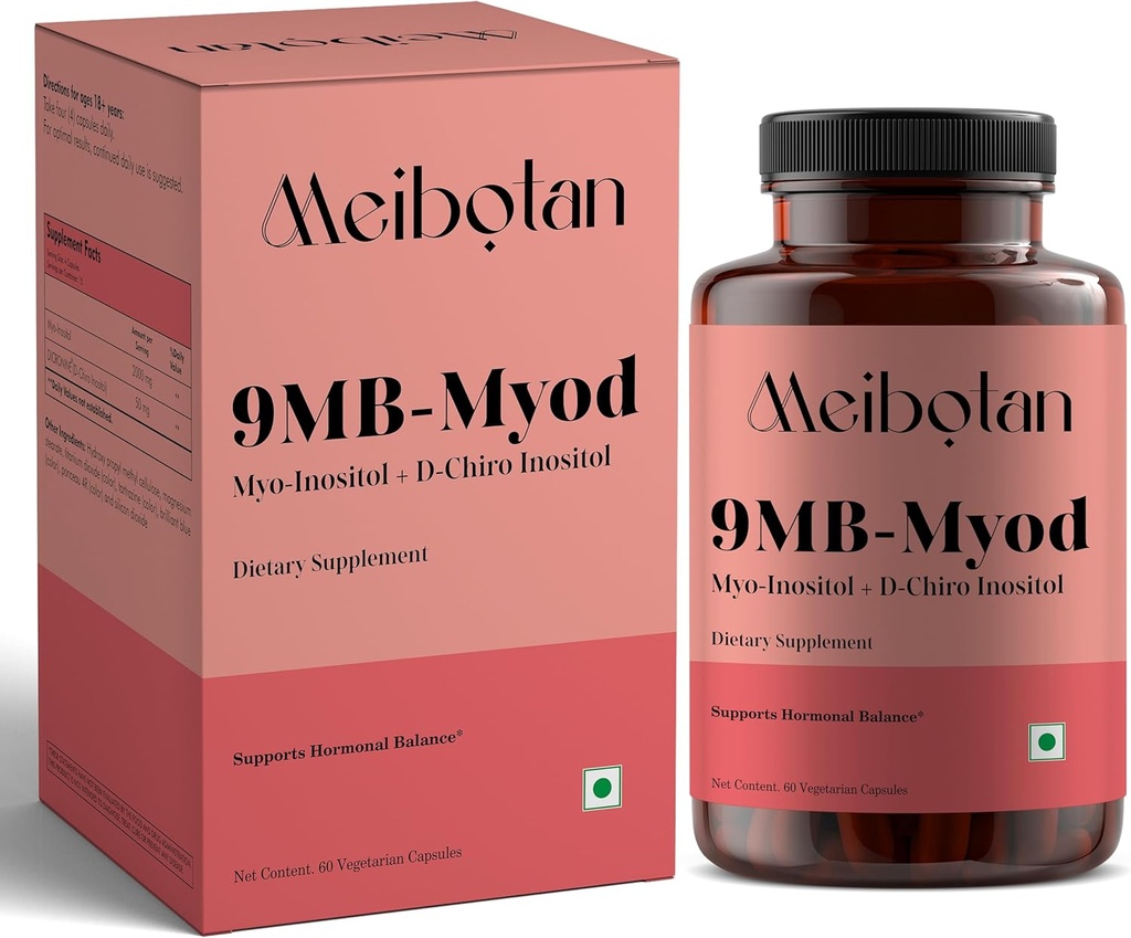 PCOS PCOD Ergänzung Myo-Inositol & D-Chiro Inositol | Hormonale Balance & Gesunde Ovarian Funktion Unterstützung für Frauen | 60 Veg Kapsel