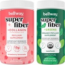 Poudre Super Fibre Bellway + Collagène, Citronade Fraise Super Fibre + Verts