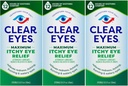 Klare Augen Maximale juckende Augenentlastung Augentropfen, 0,5 Fl Oz (Pack von 3)