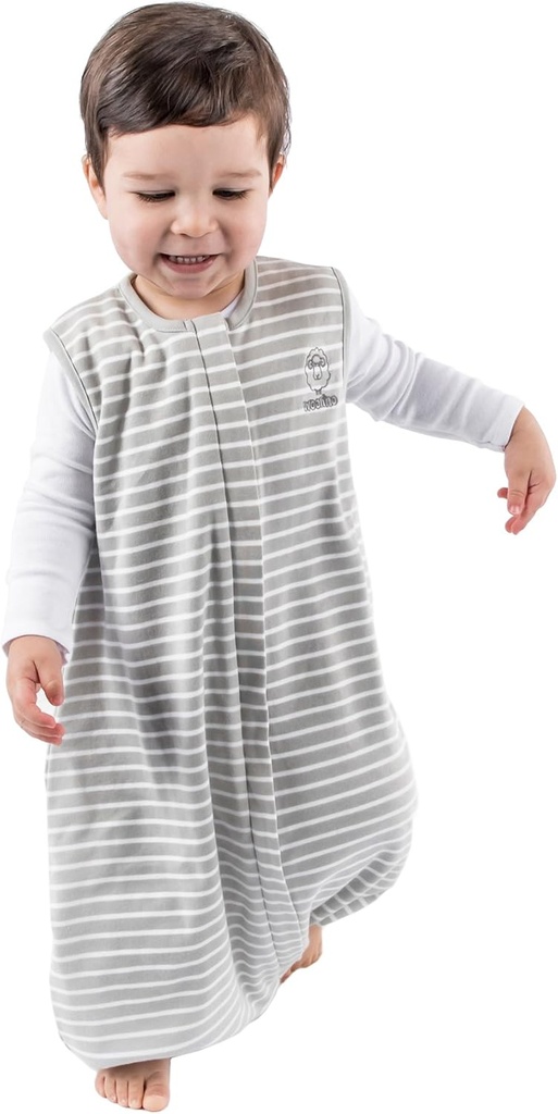 Woolino 4 Saison Baby Schlafsack mit Füßen, Merino Wool und Organic Cotton Walker Schlafsack, Kleinkind Schlafsack, 18-36m, Grau