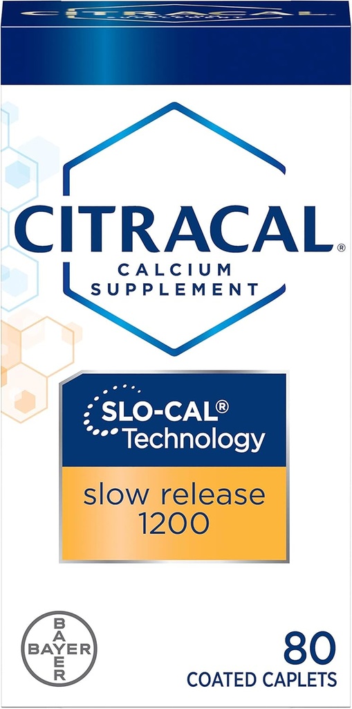 Calcium citracal + D à libération lente 1200 comprimés 80 comprimés (paquet de 4)