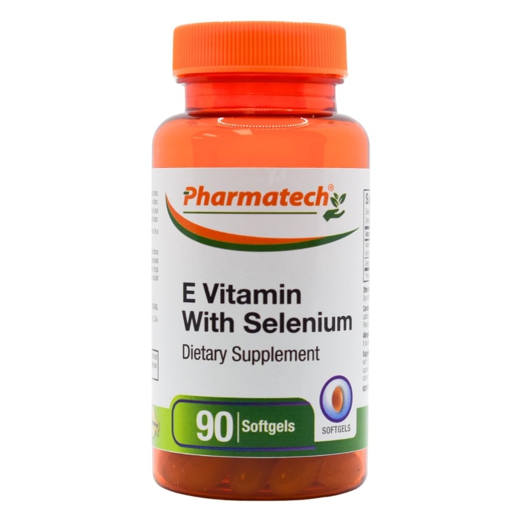 Vitamin E als dl-Tocopheryl-Azetat und d-Alpha-Tocopherol Plus Selen, Antioxidante Ergänzung, Immununterstützung, Unterstützt gesunde Haut, Glutenfrei, Non-GMO, 90 Softgele Made in USA