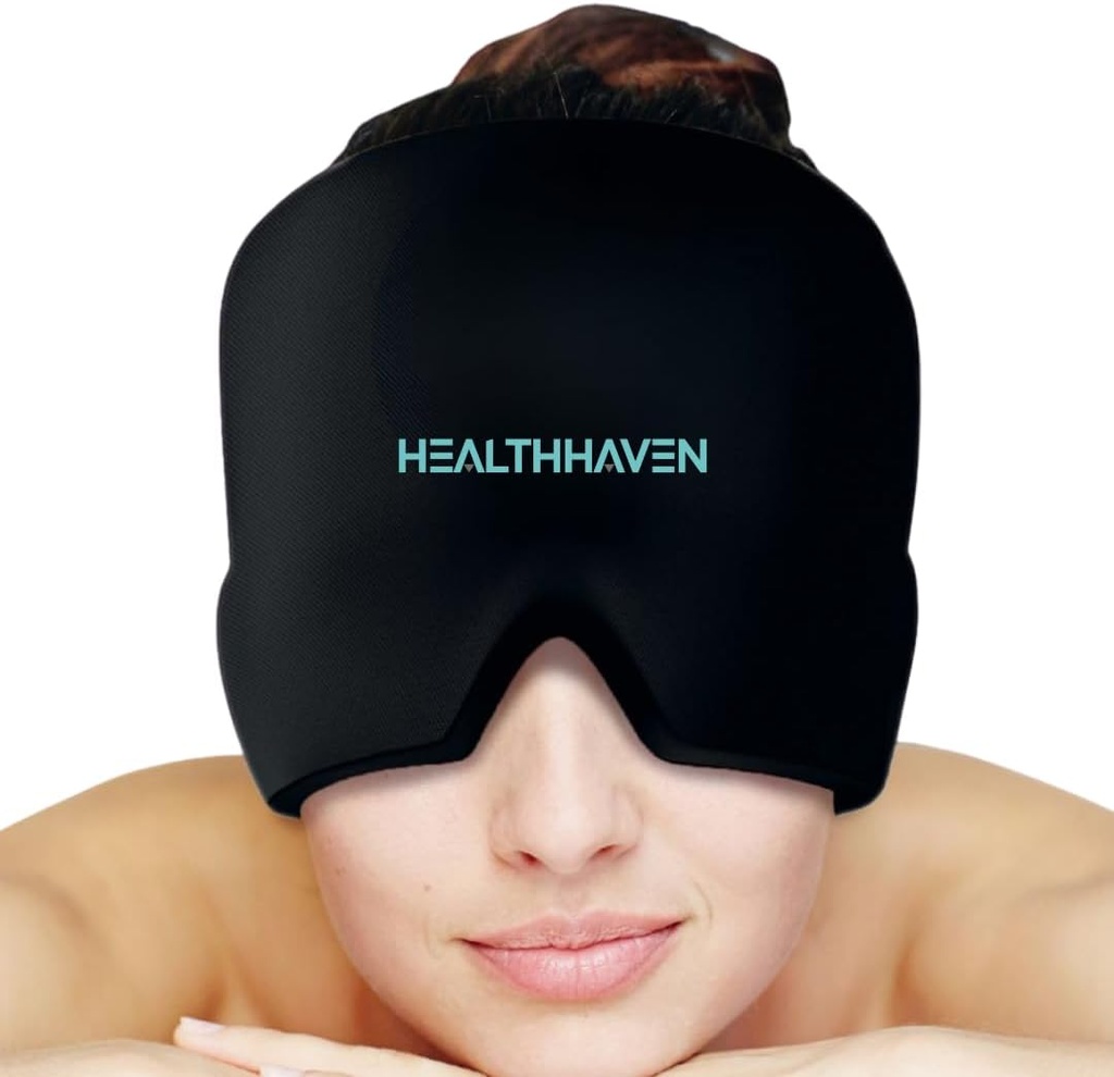 360°Migraine Kopfschmerzen Relief Cap, Cooling Gel Hut Kopfpackung für Migräne, Spannung, Stress & Hangover, heiße und kalte Therapie, beruhigende Kopfschmerzen Hut