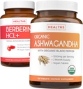 Sparen Sie $4 (11% Off) - Kaufen Sie Organic Ashwagandha & Berberine HCL+ - Nature's Synergy Duo - Berberine (60 Kapseln) - Organic Ashwagandha Root Powder 1350mg Serve (120 Tabletten) Natürliche Adrenal Hilfe