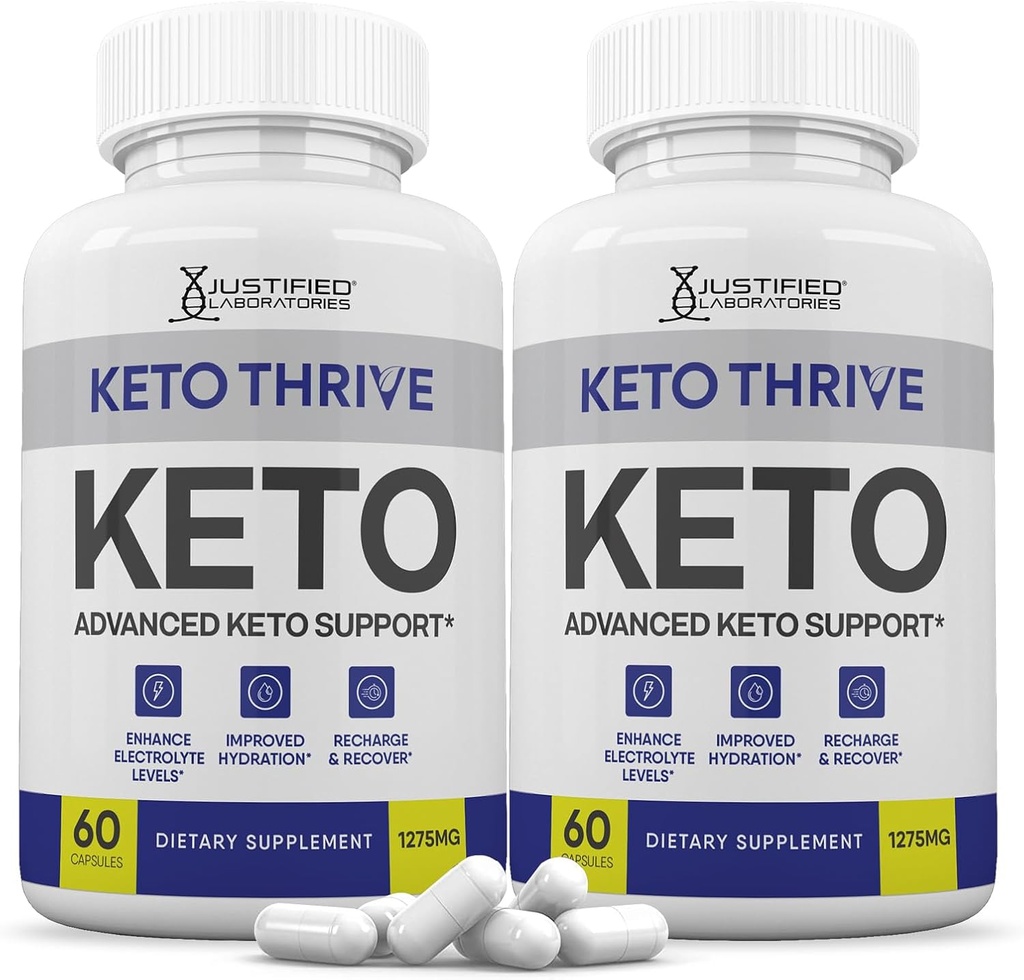 (2 Pack) Keto Thrive Keto ACV Pillen 1275MG Keto Unterstützung Blend Kapsel Alternative zu Keto ACV Gummies Formuliert mit Apfel Apfel Apfelessig Extra Virgin Olivenöl Pulver Grüner Tee Blatt 120 Kapseln