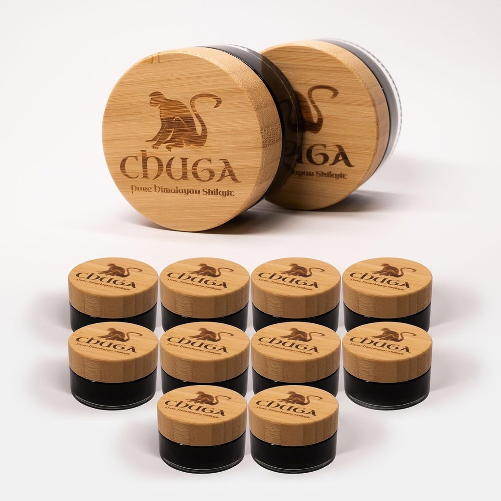 Chuga Shilajit Authentic Himalayan Shilajit Resin | Natürlich Sourced Grade A Shilajit | 150 Servierungen pro 35 Gramm Jar (Pack von 12)