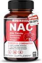 Nac Supplement N-Acetyl-L-Cystein - Verbessert mit Milchdistel + Quercetin für Optimale Immunität, Respirator, Liver Wellness (180 Count (Pack von 1))