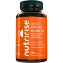 NutriRise Capsules de racine biologique Ashwagandha avec poivre noir, 1300mg, Stress naturel et l'humeur, Thyroïde, et supplément de soutien immunitaire, Clarté, Focus et énergie, sans gluten, 120 Compte