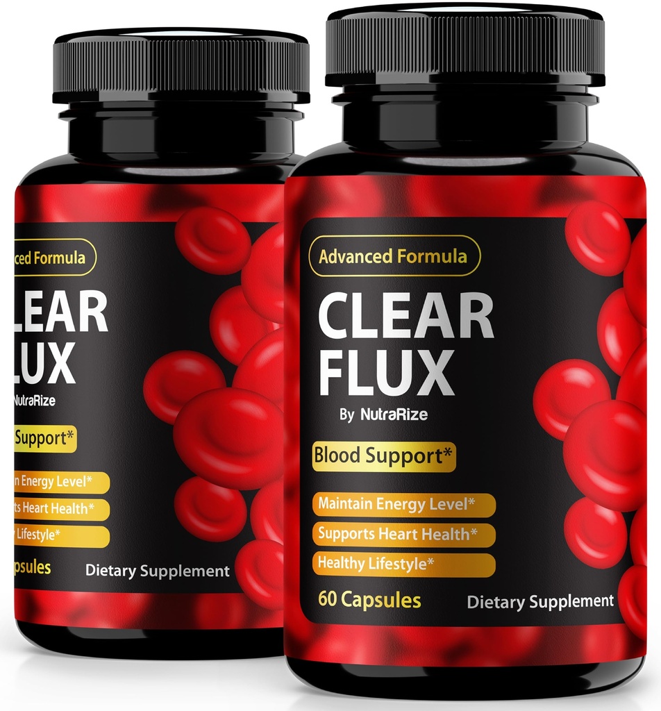 (2 Pack) Klare Flux Pillen, offizielle ClearFlux Kapseln, All-Natur-Unterstützung, Premium-Unterstützung zur Aufrechterhaltung stabiler Niveaus und gesunde Zirkulation, Natürliche klare Flux Health Review (120 Kapseln)