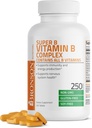 Complexe de vitamine B de Bronson (vitamine B1, B2, B3, B6, B9 - acide folique, B12), 250 comprimés