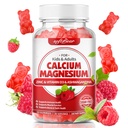 Weichbear Calcium Magnesium Zink Gummi für Frauen, Calcium Magnesium Supplement mit Vitamin D3 für Knochenstärke, Vegan/Sugar-frei, Himbeer Flavor 60 Count