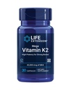Lebensverlängerung Mega Vitamin K2 Hohe Potenz für starke Knochen, klinisch untersucht 45 mg K2 Dosierung, fördert gesunde Knochendichte, Glutenfrei, Non-GMO, 30 Kapseln