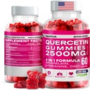 Quercetin Gummies - 2500MG mit Bromelain, L-Theanin - Immununterstützung Gummis Allergy Relief & Lung Gesundheit für Kinder & Erwachsene