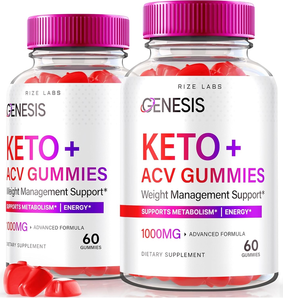 rize labs - Genesis Keto Keto+ACV Gummis, Beilage für erweiterte Gewichtsverlust, Alle natürlichen Extreme 2000mg Gummis (120 Gummis)