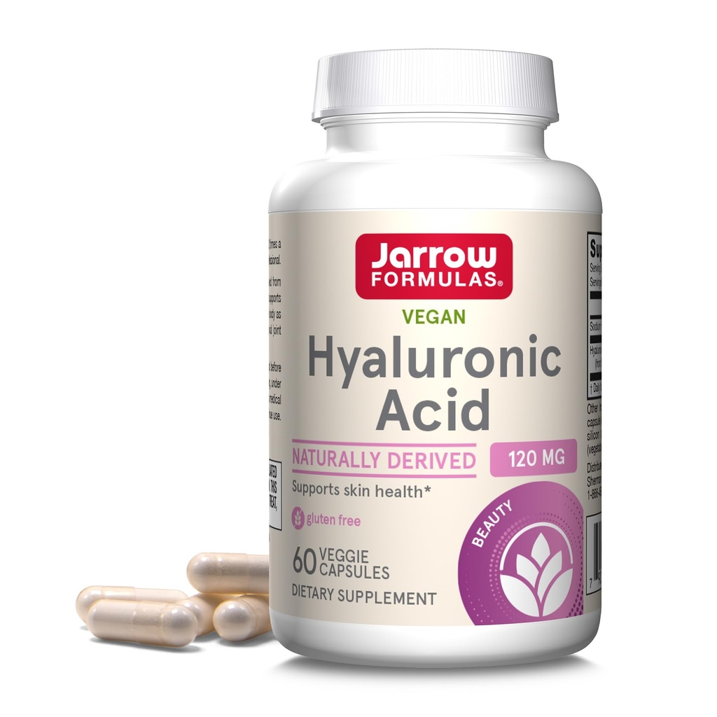 Jarrow Formeln Hyaluronsäure 120 mg, Nahrungsergänzungsmittel, Hautgesundheitsunterstützung, 60 Veggie Kapseln, bis zu 30 Tage Versorgung