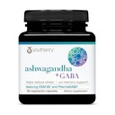 Youtheory Ashwagandha + GABA - Utilisations Organiques KSM-66-1 000 mg Ashwagandha & 100 mg GABA - Cortisol, énergie, stress et supplément de soutien mémoire - 60 capsules végétariennes (30 jours d'approvisionnement)